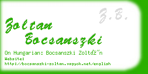 zoltan bocsanszki business card